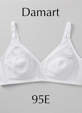 Білий мереживний бюстгальтер damart м'який 95e/42dd