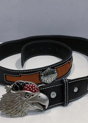 Кожаный байкерский ковбойский вестерн ремень harley davidson