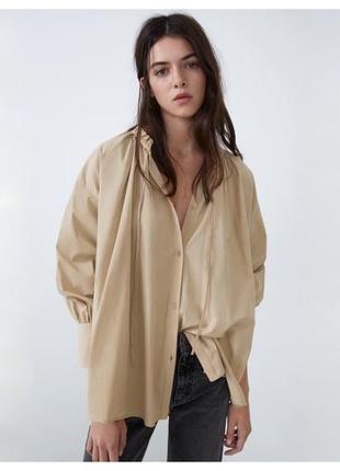 Женская рубашка оверсайз zara р.м