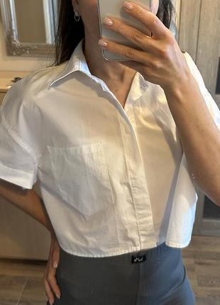 Вкорочена сорочка рубашка zara