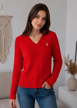 Стильний джемпер polo by ralph lauren у насиченому червоному кольорі