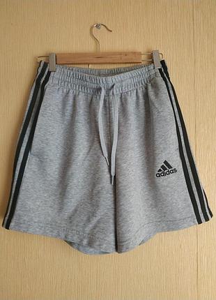 Шорты adidas р.s спортивные трикотажные серые хлопок полиэстер вискоза