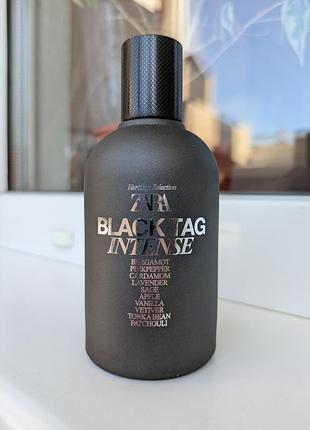 Zara black tag intense чоловічі парфуми, залишок 97-98%