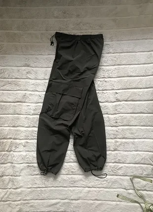 Pull&bear (s/m) cargo pants женские брюки карго штаны на утяжках хаки