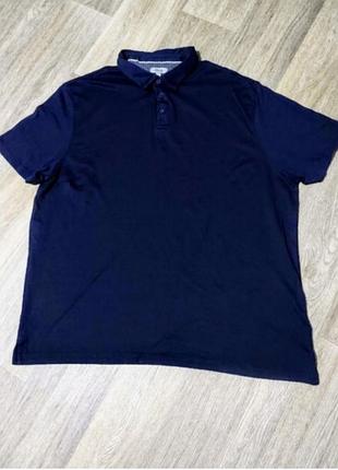 Чоловіча темно-синя легка футболка поло george, розмір xl-xxl, 100% mercorised cotton.