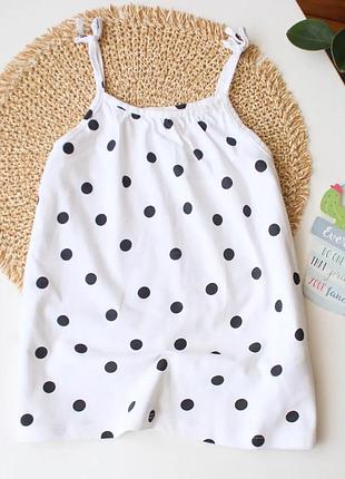 Белая летняя майка трапеция в горох h&amp;m 4-6 лет