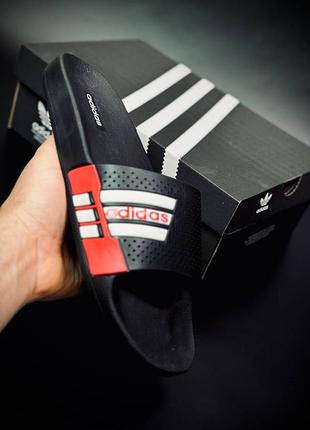 Чоловічі шльопанці  adidas чорні мужские шльопанцы адидас чорние