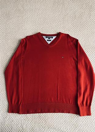 Джемпер чоловічий tommy hilfiger червоний,розмір m,l