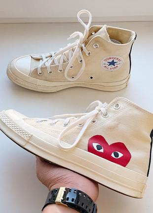 Женские высокие кеды converse x comme des garçons play