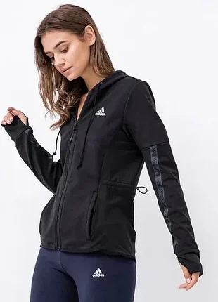 Adidas (m) performance full-zip track jacket жіноча зіп кофта спортивна чорна