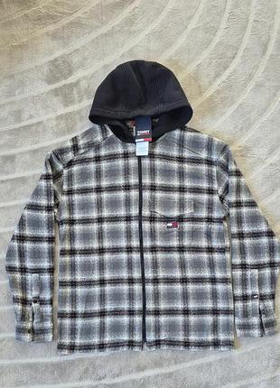 🆕 tommy jeans overshirt fit з капюшоном — нова, з бірками! чоловіча рубашка-куртка розмір s