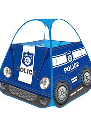 Детская палатка пирамидальной формы «police» mr 1116 (синяя), размер 99×80×80 см