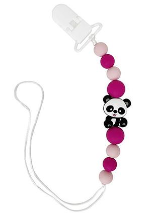 Силиконовая цепочка для соски panda mgz-0509 (багряный) для младенцев — пищевого силикона, эластичная, анти-падающая фиксация с пл
