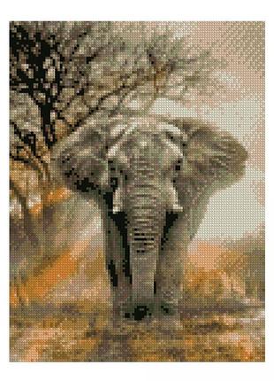 Алмазная мозаика «mighty elephant» strateg hx205, 30×40 см