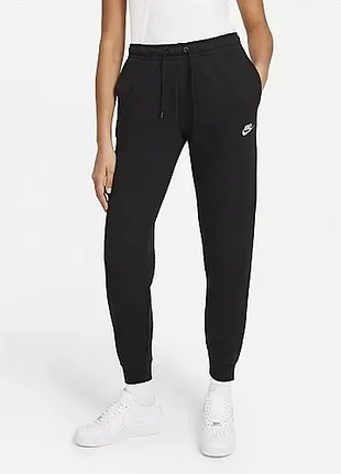 Nike nsw essential (xs/s) black женские штаны на манжете спортивные