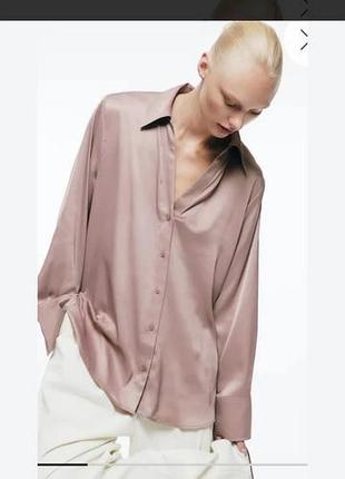 Базова атласна сорочка блуза h&m