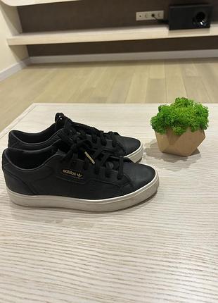 Оригінальні шкіряні кеди adidas sleek / breaknet sleek black (розмір 38)