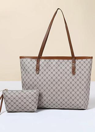 Жіноча сумка шопер + косметичка гаманець🎁 пляжна сумка 👜