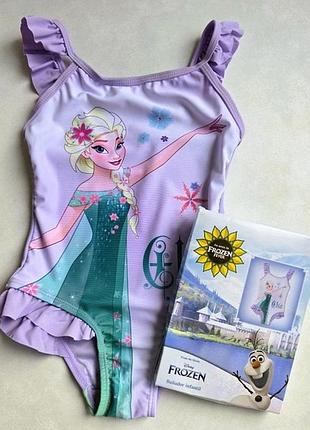 Яркий слитный купальник disney «холодное сердце» (эльза) для девочки 98/104 2-4 года