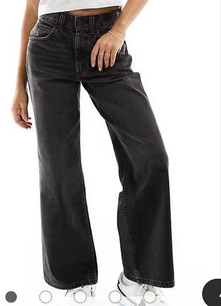 Asos design( лінійка curve/ plus)широкі джинси, графітового кольору,(випарений черний) розміщр 22