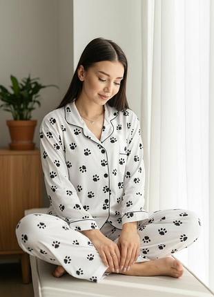 Жіночий домашній костюм білий 2xl 50-52