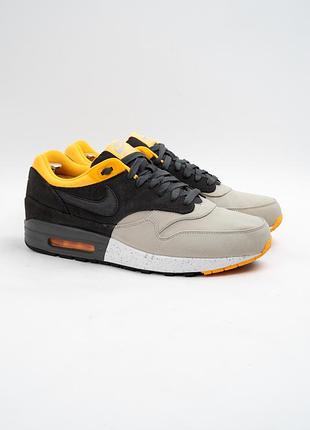 Кроссовки мужские кожаные nike air max 1 premium черные телесные размер 47-48