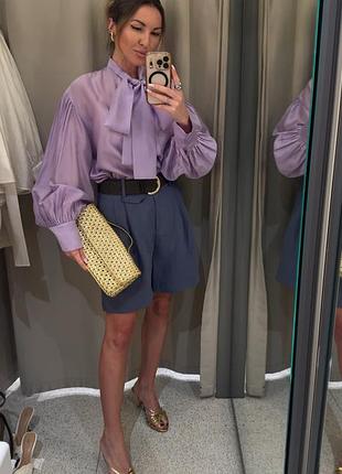 Рубашка блуза з бантом zara