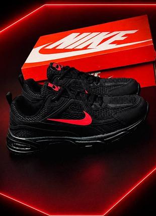 Чоловічі кросівки nike air чорні з червоним спортивні сітчасті повсякденні великі розміри 40-50