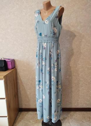 Платье макси vila clothes голубое l/48 новое - без рукавов