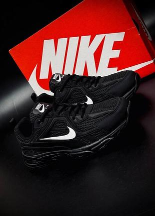 Чоловічі кросівки nike air чорні з білим сітчасті спортивні повсякденні великі розміри 40-50