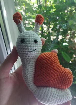 ✨ в'язана равлик із сердечком ручної роботи 🧡🐌