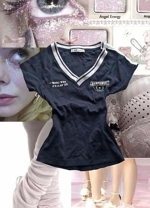 Футболка приталенная y2k Винтаж Гранж архив поло sk8 opium vintage grunge 2000-x bimbo топ coquette touchdown dollskill