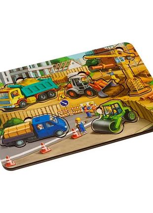 Дерев’яна вкладна головоломка «будівництво — 3» від ubumblebees (psd147)