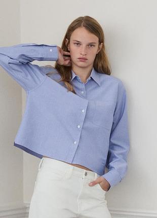 Блакитна рубашка jw anderson uniqlo сорочка оверсайз