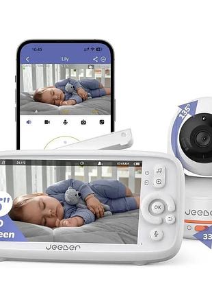 Беспроводная видеоняня jeeber vb805pro (комплект с 2 камерами + 5" lcd + app)