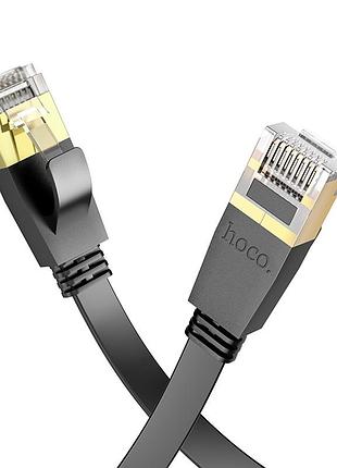 Мережевий кабель hoco us07 general pure copper flat network cable(l=10m) black