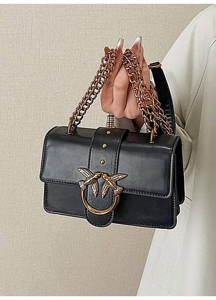 Сумка жіноча pinko чорна клатч шкіра через плече акція знижка розпродаж