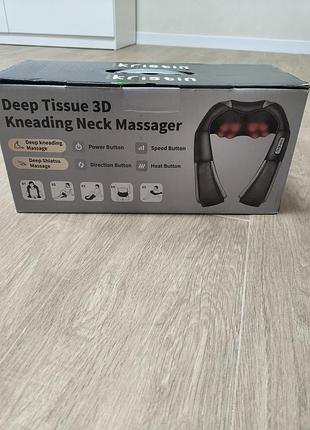 Масажер для шиї та плечей ikristin deep tissue 3d kneading (шиацу) з підігрівом