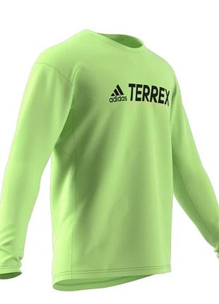 Лонгслив adidas terrex tx trail longsl в салатовом цвете