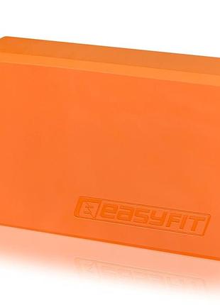 Блок (кирпич) для йоги easyfit eva 1 шт оранжевая опора для растяжки йоги и пилатеса (ef-1818-or)