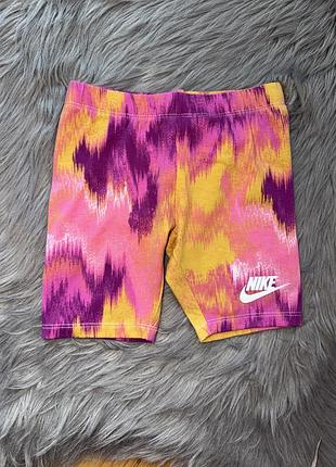 Стильні яскраві оригінальні шорти велосипедки на дівчинку 5/6р nike