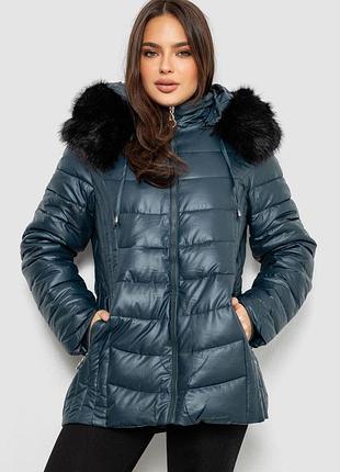 Куртка женская зимняя короткая, цвет петроль, 244r23-711 52, xxl