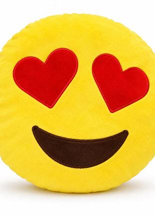Мягкая декоративная подушка emoji смайлик 30 см круглая плюшевая, подушка-игрушка эмоджи для детей и взрослых emoji «закоханий»