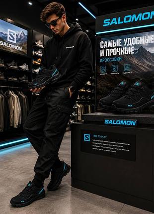 Чоловічі кросівки salomon чорні мужские кросовки
