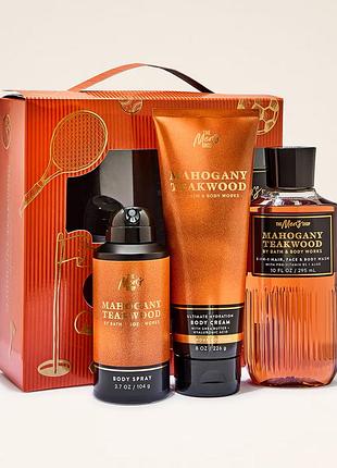 Чоловічий парфумований набір bath & body works (1200198003640) mahogany teakwood gift set