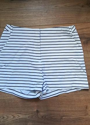 Шорты в полоску короткие zara basic