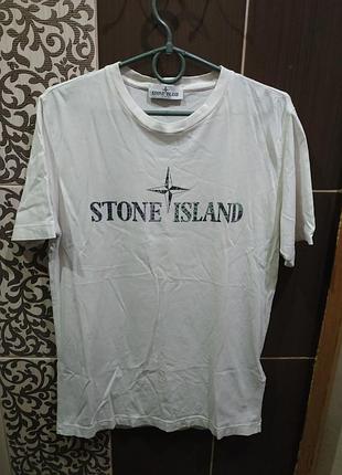 Мужская футболка футболка stone island junior (clg пробивается) white originals