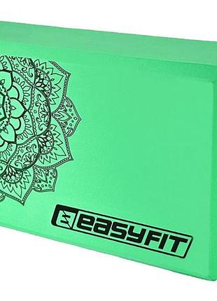 Блок (кирпич) для йоги easyfit eva 1 шт мятная опора для растяжки йоги и пилатеса (ef-1819-m)