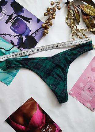 Трусики стринги хлопковые в рубчик victoria's secret pink m 38