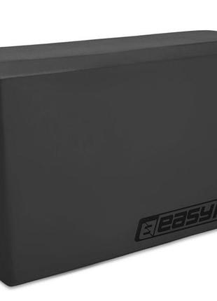 Блок для йоги easyfit ef-1818-bk, чорний, eva піна, 23×15×7,6 см, 100 г (1 шт.)